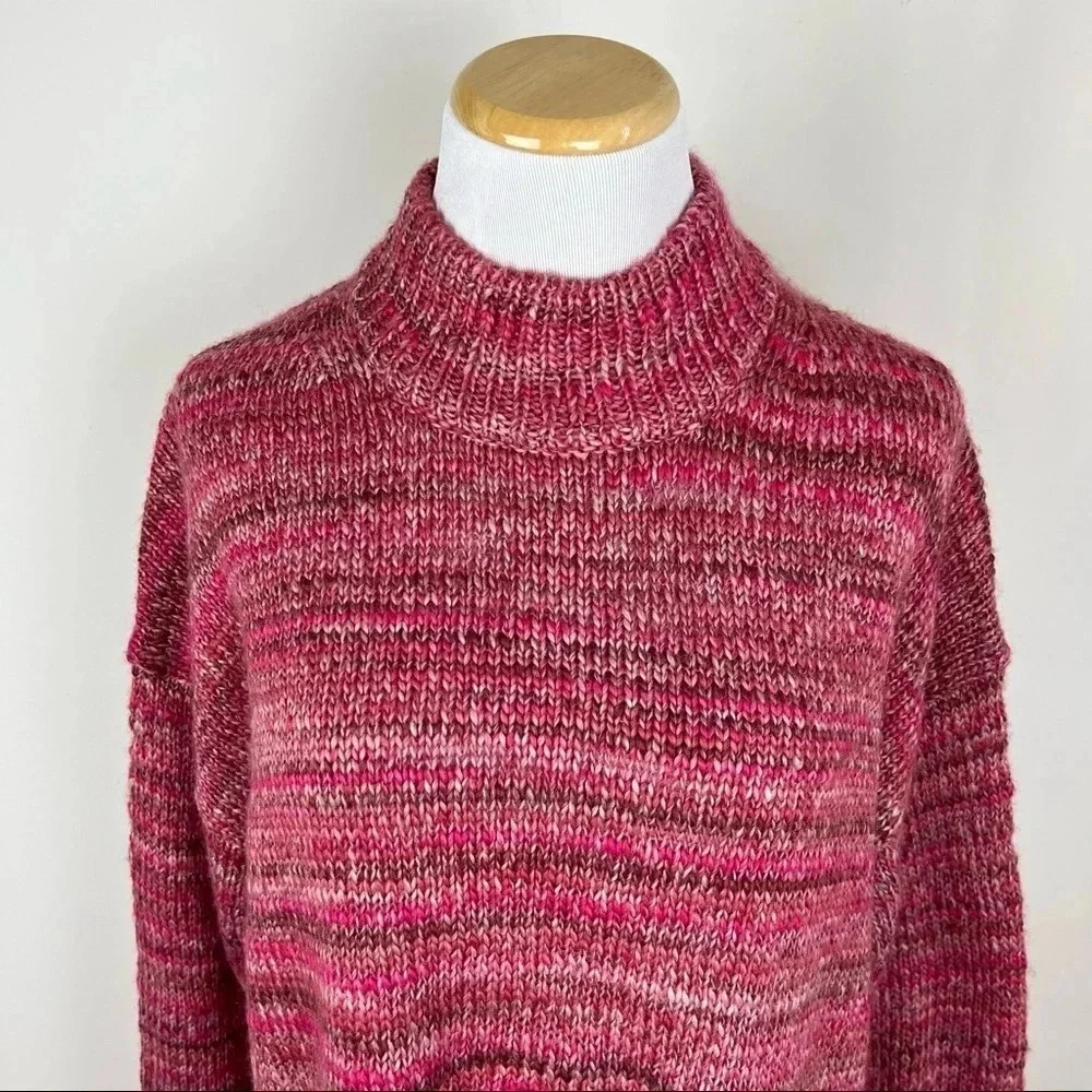 J. Crew Space Dye Mockneck Turtleneck Sweater Pink Size XS